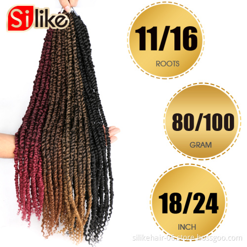 passion twis24'' Pre-twisted Passion Twist Hair 6 Packs Water Wave Passion Twists Crochet Braids Synthetic Fiber Hair Extensions